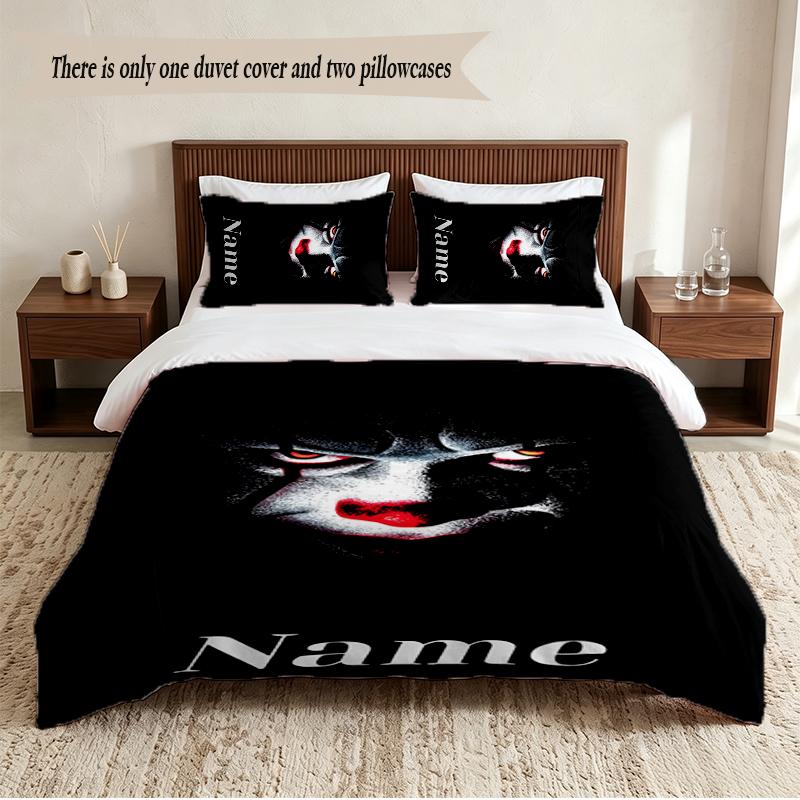 Pennywise Personalized Custom Name 3‑Piece Bedding Set Soft Duvet Cover Set For Bedroom Home Decor