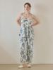 Lunalujeuseutyudio Women'S Jardin Modal Cotton Strappy Two-Piece Pajamas With Built-In Bra Cups