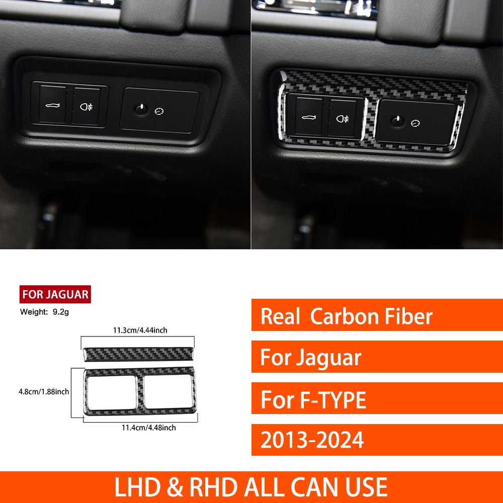 For Jaguar F-TYPE 2013-2024 Real Carbon Fiber Sticker Trument Headlight Switch Panel Car Accessories Interior Decorative