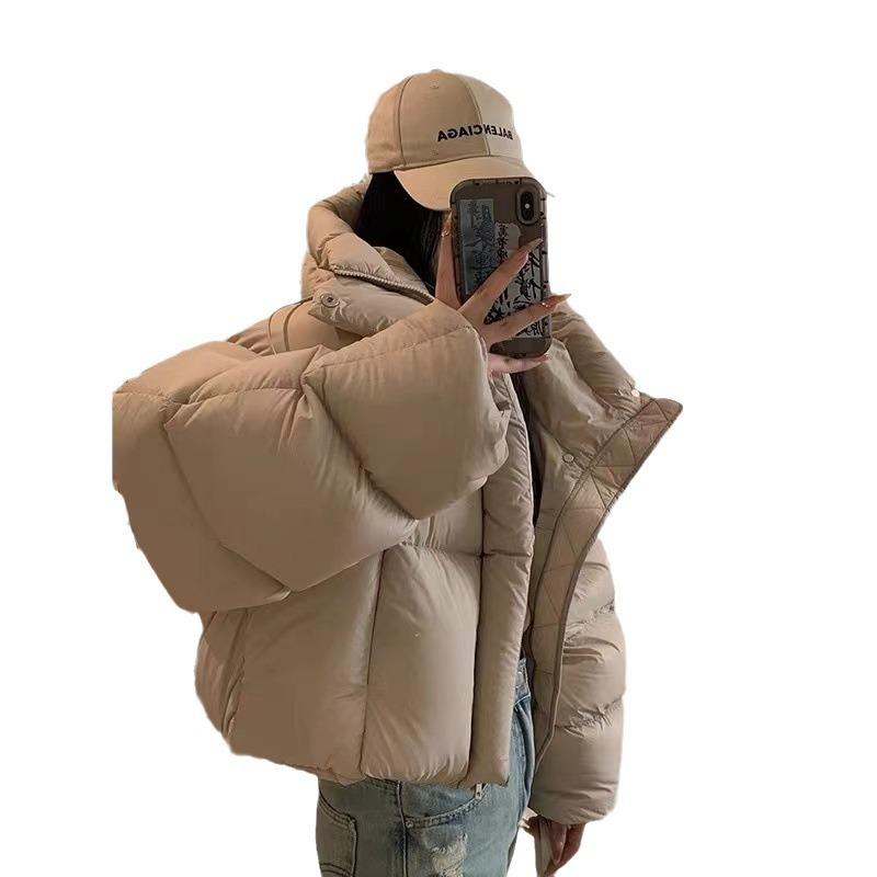 Vêtements courts en coton duvet pour femmes hiver nouveau vêtements pain Kendou veste à capuche café à la mode