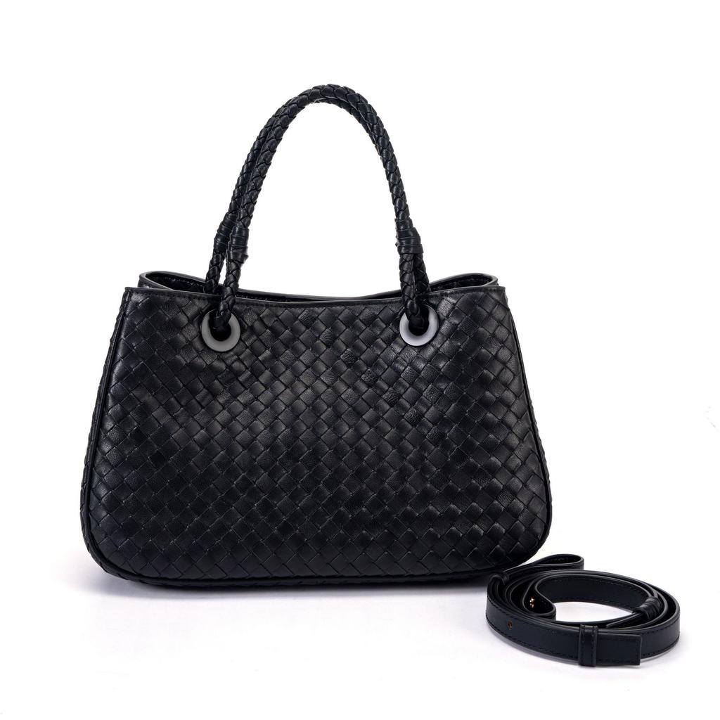 Modna damska torba 2026 nowa pleciona damska torba skóra owcza pierwszej jakości ręcznie pleciona torba wielokomorowa pleciona