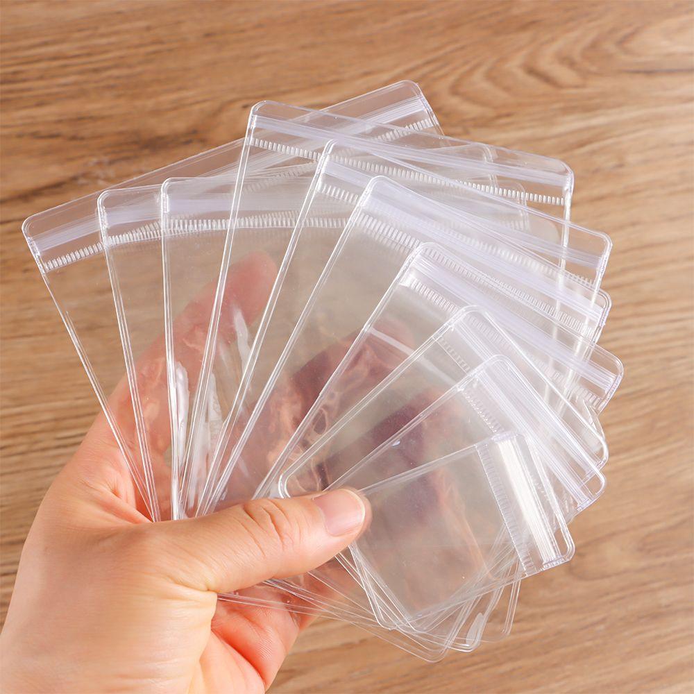 100Pcs Durable PVC Plastic Self Sealing Bag Dustproof Transparent Zip Lock Bags Reclosable Jewelry Bag Bracelet Ring