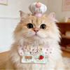 Cute Adjustable Pet Cooking Clothes Comfortable with Hat Cat Chef Hat Cartoon Cat Chef Strap Apron Casual Outfit