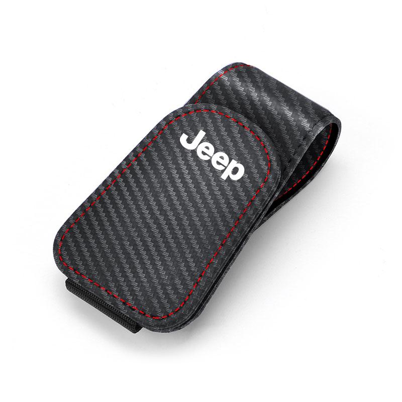 Car Glasses Sun Visor Box Auto Sunglasses Clip Card Accessories For Jeep Grand Cherokee Wrangler JK Gladiator Compass Renegade P