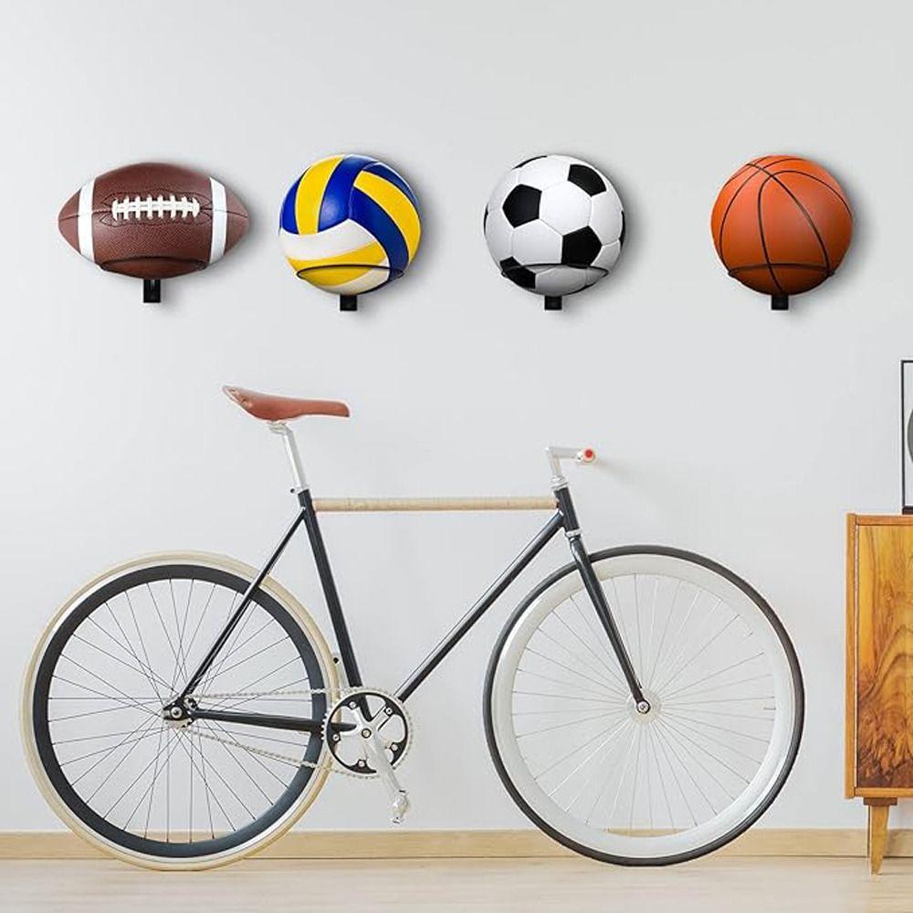 Wall Mounted Football Display Stand Wrought Iron Wall Ball Holders Basketball Rack  Volleyballs