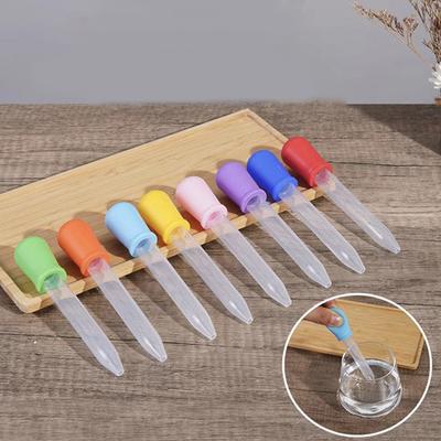 5Ml Pipet Silikon Pipet Damlalıklı Çocuk Boğulma Önleyici Beslenme İlaç Pipeti Ölçekli Okul Laboratuvarı Deney Malzemeleri