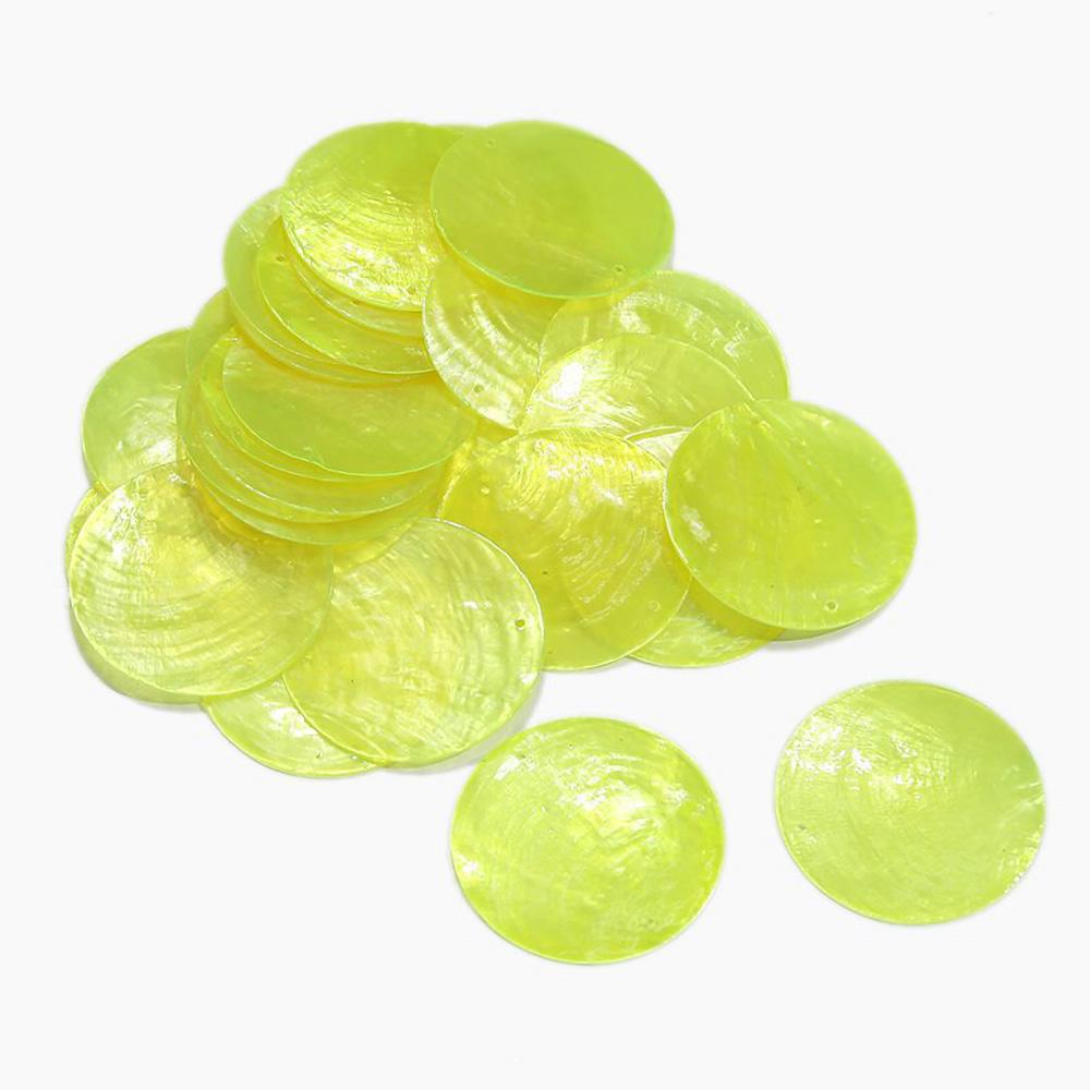 10pcs Round Disc Mirror Shell Beads Pendant Beige Mother of Pearl Charms for Handmade Earring DIY Craft Necklace Jewelry Making