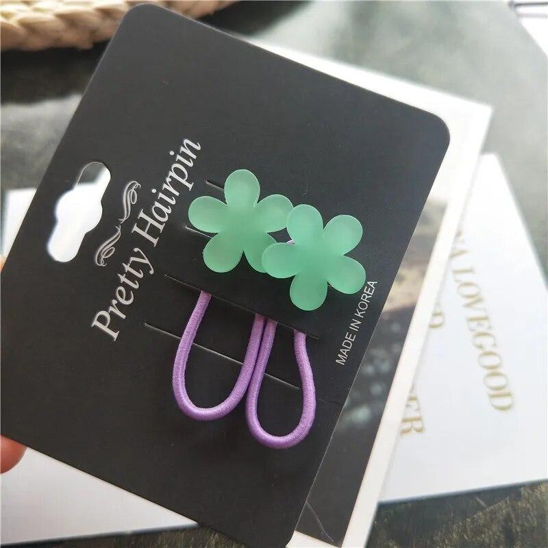 2pcs Elastic Hair Bands for Baby Girls Candy Color Hair Ring Hair Rope Children Headwear Kids Toddler Accessories