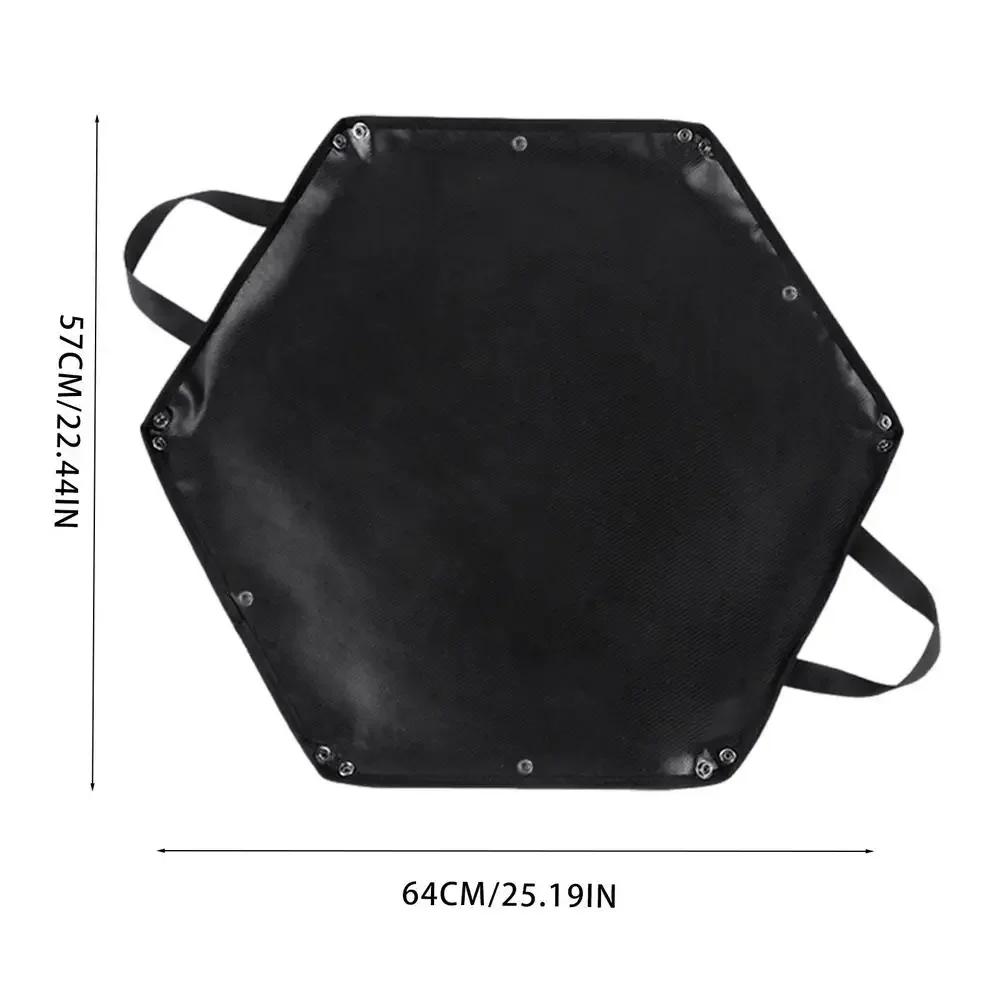 

Camping Fire Pit Mat Hexagonal Foldable Heat Resistant Pad Wood Stove Floor Protector Flame Retardant Insulation for Tent RV Out