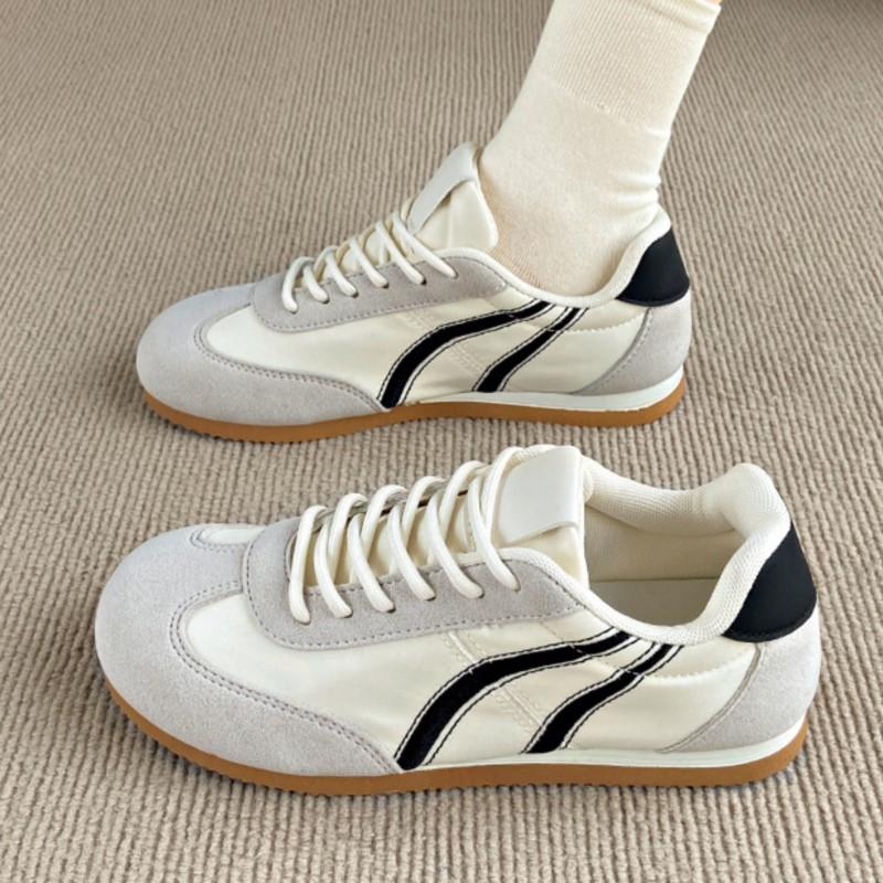 Fashion 2025 Spring Autumn New Womens Color Block Sneakers Lightweight Flat Canvas Casual Sport Shoes Versatile Streetwear Daily Flats