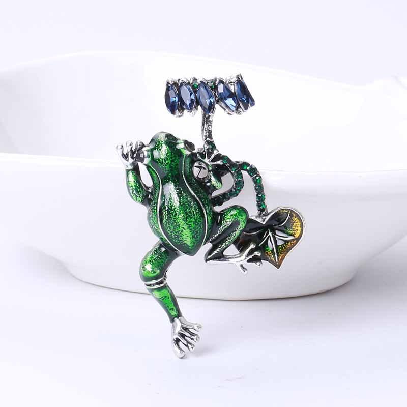 

Винтажный сплав брошь в виде лягушки с каплями масла, булавка в виде животного, мужские и женские рубашки, пальто, корсажи, аксессуары, праздничные подарки