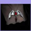 Gothic Bat Pendant Necklace For Women With Titanium Steel Chain And Vintage Style