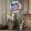 Metal Wall Art American Flag Patriotic Decor Bar Club Kitchen Hanging Painting Independence Day Home Decoration