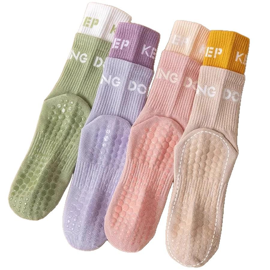 Șosete Respirabile Antiderapante până la Mijlocul Gambei pentru Yoga și Pilates pentru Femei - Foarte Elastice, Absorbante de Transpirație, Șosete de Fitness
