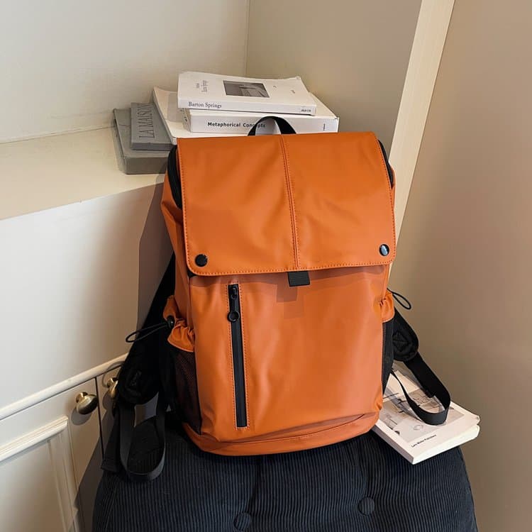 Nylon flip backpack men s and women s computer backpack