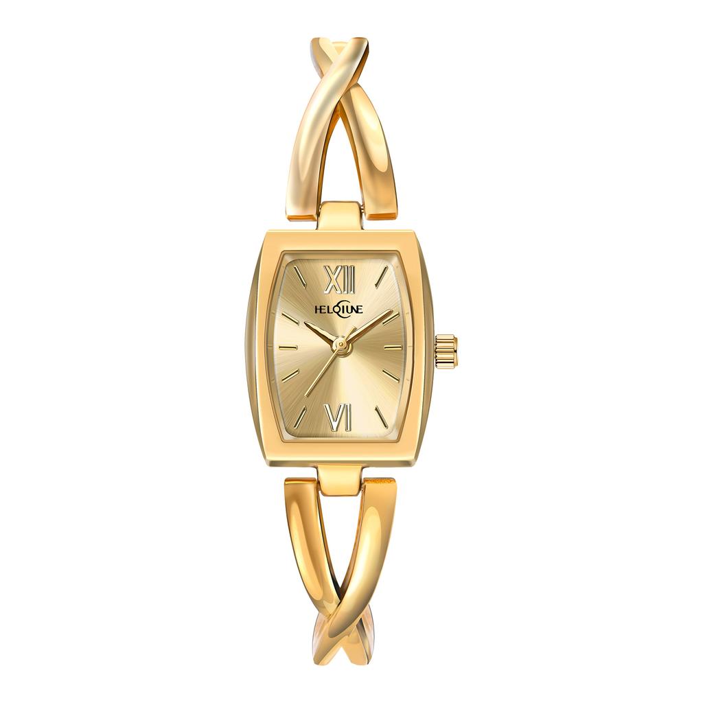 Heloiune Gold Square Women'S Watch Women'S Watch Casual Versatile Women'S Watch Bracelet Quartz Watch Women'S Watch