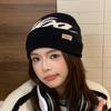 Outdoor Knitted Hat Women's New Hiking Camping Mountaineering Wool Hat American Letter Face Small Pile Cold Hat