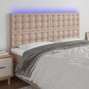 3122525 vidaXL LED Headboard Cappuccino 160x5x118-128 Cm Faux Leather
