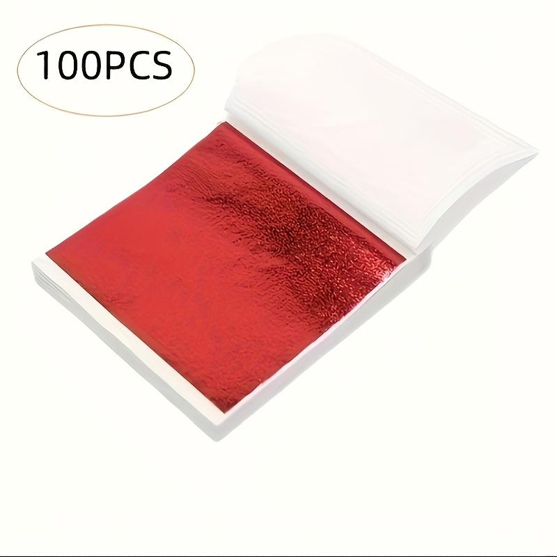 

100pcs of Golden Leaf DIY Art Craft Paper for Scrapbook and Home Decoration Hand Made Craft Gifts красный