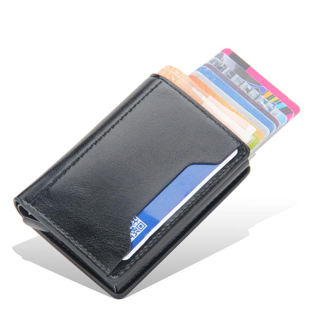 Credit Bank Card Holder Wallet Men Anti Rfid Blocking Protected Card Case PU Leather Slim Mini Card Cover Small Wallets