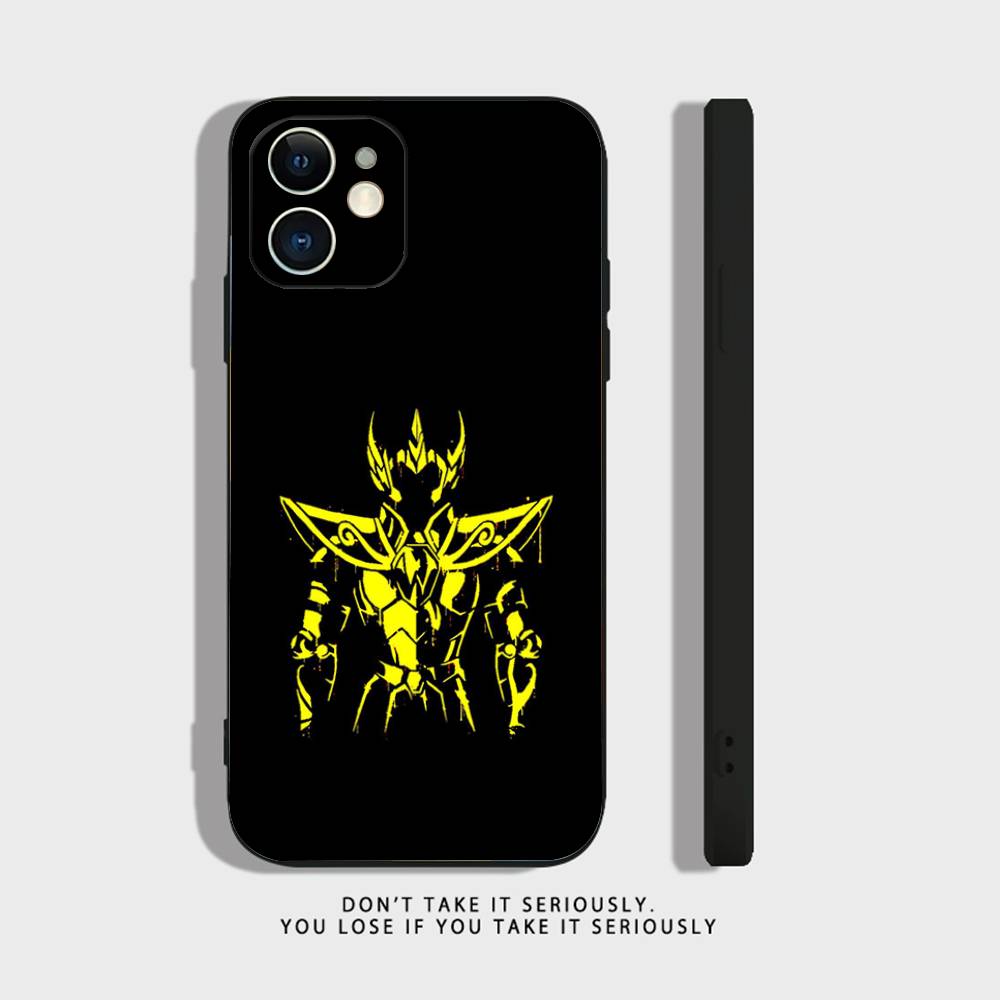 S-Saint Seiya Knights Phone Case For iPhone 17,16,15,14,13,12,11,XR,Pro,XS,Max,XR,Plus,Mini Soft Silicone Black Shockproof