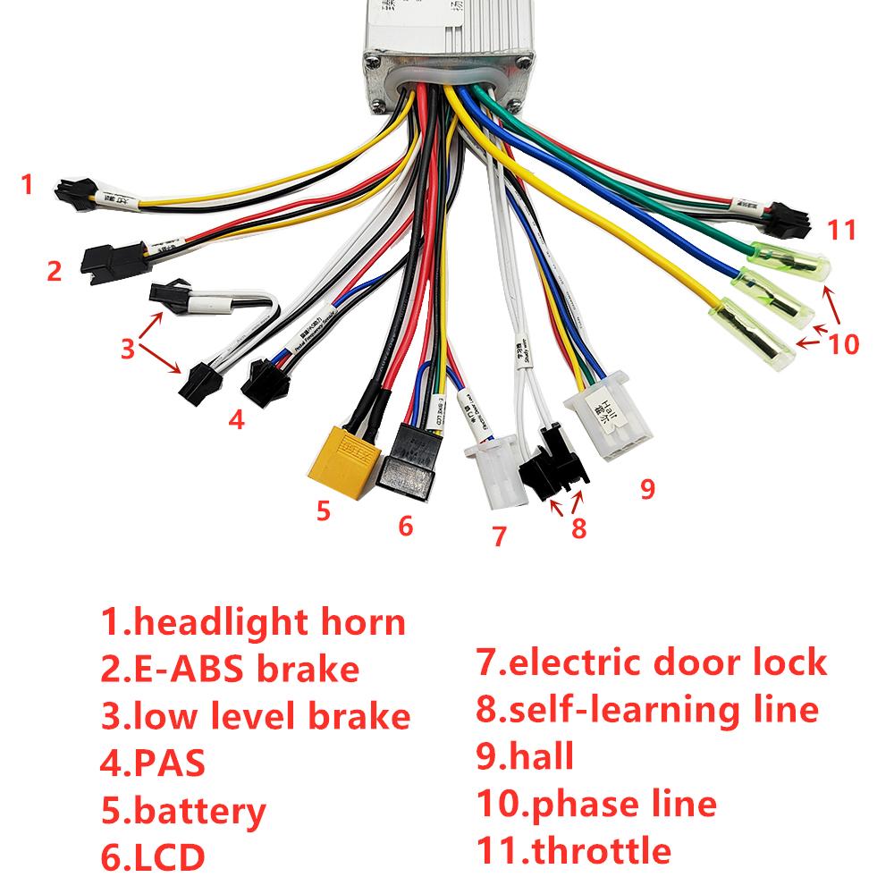 24V 36V 48V 250W 350W 20A Motor Controller E-bike/Electric Scooter Brushless Speed Controller and SW900 LCD Display
