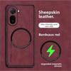For MagSafe Sheepskin Shockproof Case For POCO C85X Magnetic Wireless Charging PU Leather Lens Protection Cover For Redmi A7 Pro