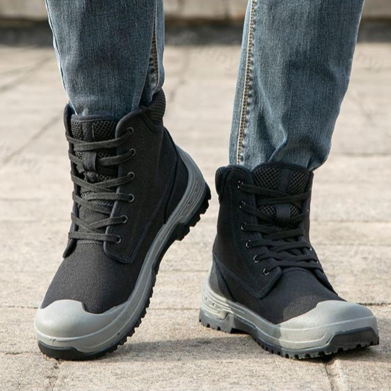 Fashion 2025 Spring Fashion Lace Up Casual Canvas Thick Soled Shoes for Men High Top Comfortable Wear-resistant Non Slip Chunky sneakers