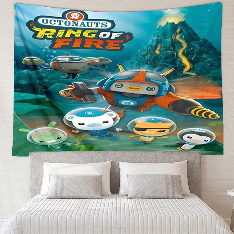 Octonauts Print Tapestry, Backdrop, Easy Setup, Ideal for Bedroom, Office & Living Room, with Aesthetic Wall Hanging Decor.
