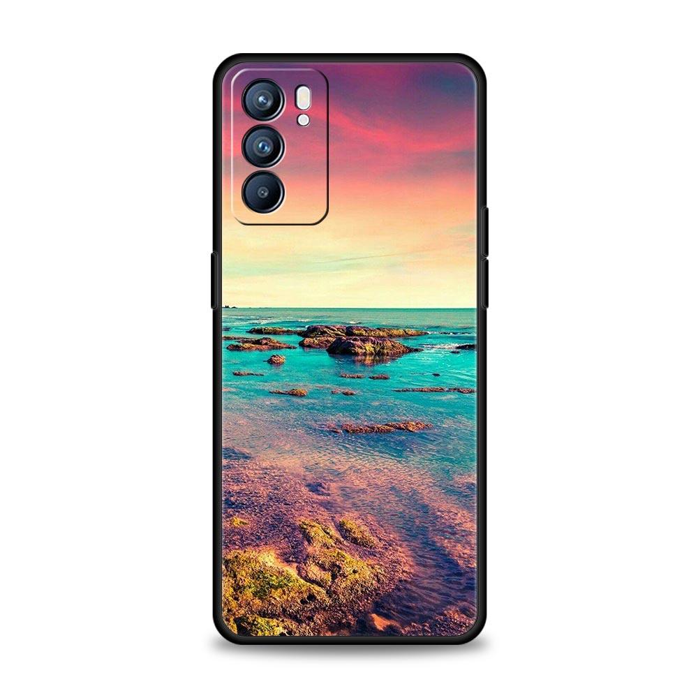 Sea blue Sky beach Case For Oppo Find X6 Pro X5 A54 A53 A52 A9 2020 A15 A95 A17 A16 A76 A74 A57 Reno7 Reno6 Pro Plus 5G Cover