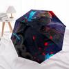 1pc Heroic Warrior Amidst Stormy Skies Automatic Open/CloseUmbrella, Portable Compact Umbrella for Men & Women G047