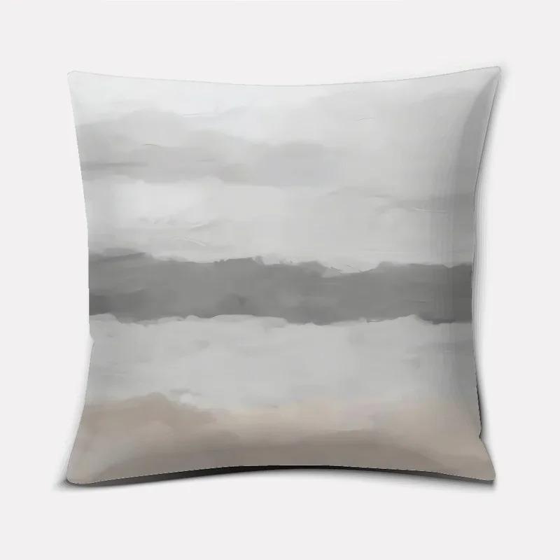Square Home Office Oil Painting Landscape Series Pattern Decorative Pillowcase