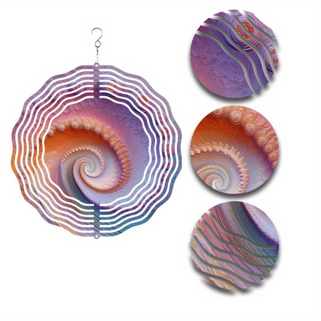 1pc 10-inch Metal Wind Spinner with 360° Hook, Artistic Rotating Wind Chime, Versatile Garden Hanging Decor for All Seasons, Ideal Gift for Friends