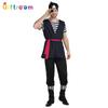 Adult male black and white striped pirate stage costume orgy party pirate