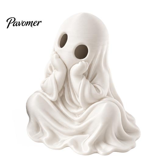Decorative Ghost for Halloween Party 3D Printed Figurine, Cute Chin-Resting Spooky Desk Decor, Decor Funny Ornament Home And Tabletop Decoration Table