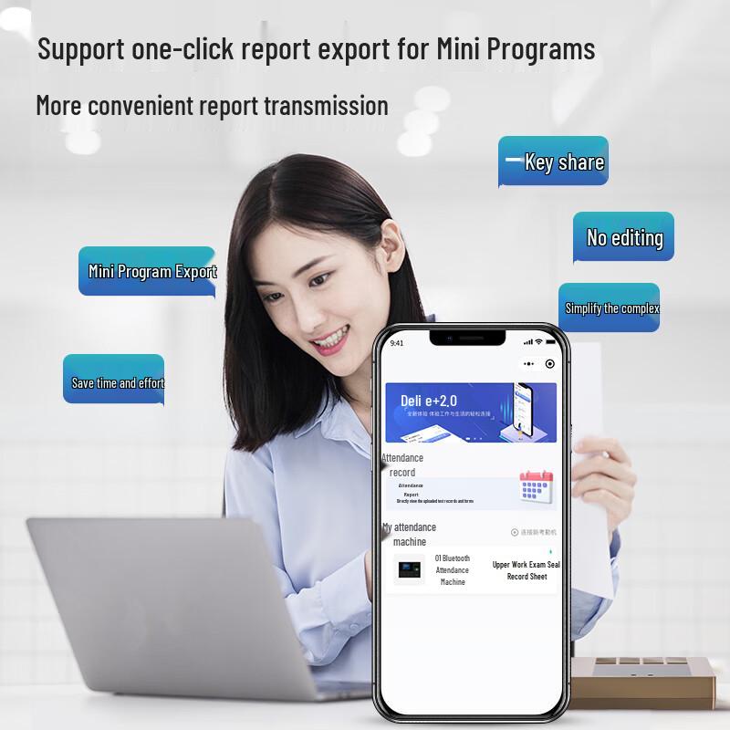 Deli Smart Face & Fingerprint Attendance Machine CN plug (adapter included)