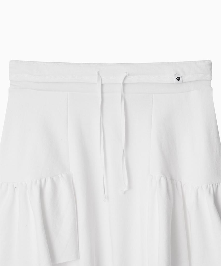 Ohesio Shirring Midi Banding Skirt, White