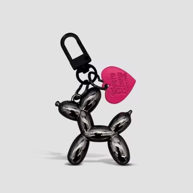 Cartoon Balloon Dog Couple Keychains Key Ring Women Men New Bling Cute Pet Bag Car Holder Airpods Box Jewelry Friend Gift