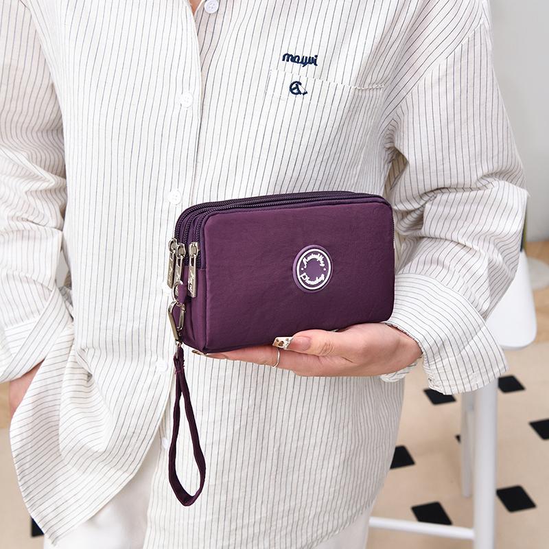 Multi-Zipper Waterproof Wrist Bag, Portable Phone & Card Holder Handbag