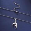 High Polished Stainless Steel Necklace for Women with Gymnastics Pendant Necklace Jewelry Accessory Daily Casual Use