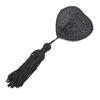 Women Rhinestones Heart Shape Nipple Cover with Tassels Reusable Adhesive Pasties Rave Club Party Breast Pads Sticky Bra