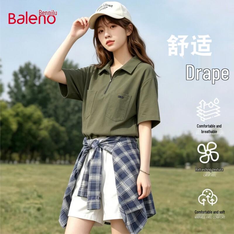Baleno Women s Half-Zip Short Sleeve Summer Polo Shirt 2XL