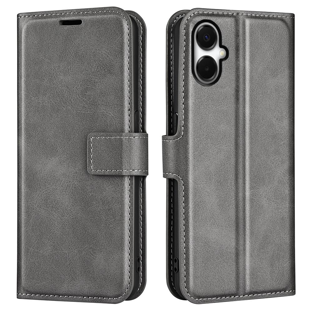 For Samsung Galaxy A06 5G Stand Case Anti-Scratch Calf Texture Leather Phone Cover