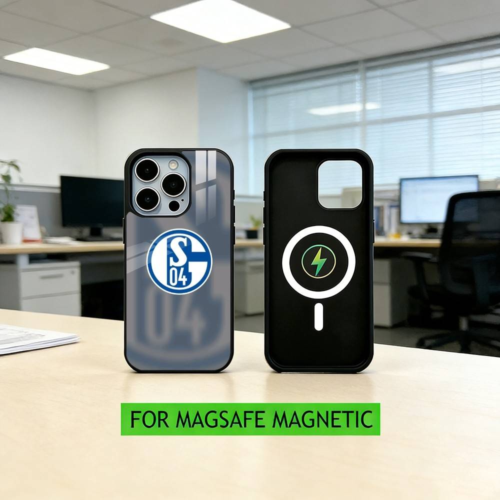 S-Schalke 04-PC Handyhülle Für iPhone17,16,15,14,13,12,11 Plus,Pro Magnetisch Für Magsafe Kabelloses Laden