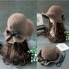 Vintage Wool Bucket Hats Women Fashion Bows Basin Fisherman Hat Winter Black Coffee Dark Camel Hat Ladies Head Accessories
