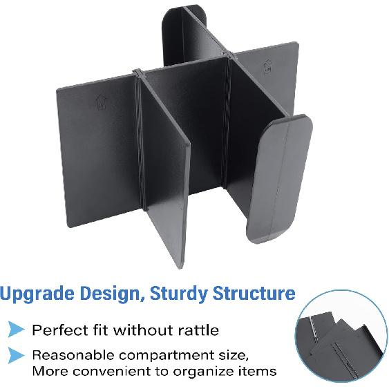 JKCOVER Center Console Dividers Organizer Compatible With Toyota Tacoma 2016-   Accessories,Ert Box ABS Secondary Storage