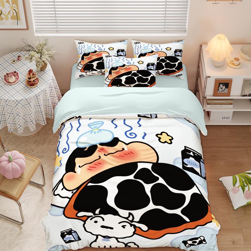 New Style C-Crayon Shin-chan Bedding Sets Shin-chan Duvet Cover Bed Set Quilt Cover Pillowcase Kids Adult Size