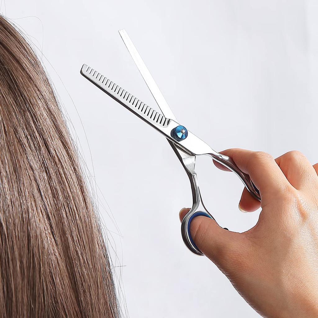 Evanda Beaufsichtigt von einem professionellen Friseur Suki Schere Haarschneideschere Suki Schere Haarschnitt Haarschneideschere Pony schneiden Reinigungstuch