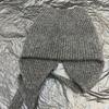 Cute Cat Ear Knitted Ear Protection Hat Women's Autumn and Winter Lace-up Wool Hat Strap Warm Cold Hat Versatile Bald Hat