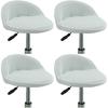 4 Pack of Stretch Short Back Chair Cover Slipcover with Short Round Backs Arms Curved Accent Counter Bar Stool Slipcover for Home Hotel Bedroom